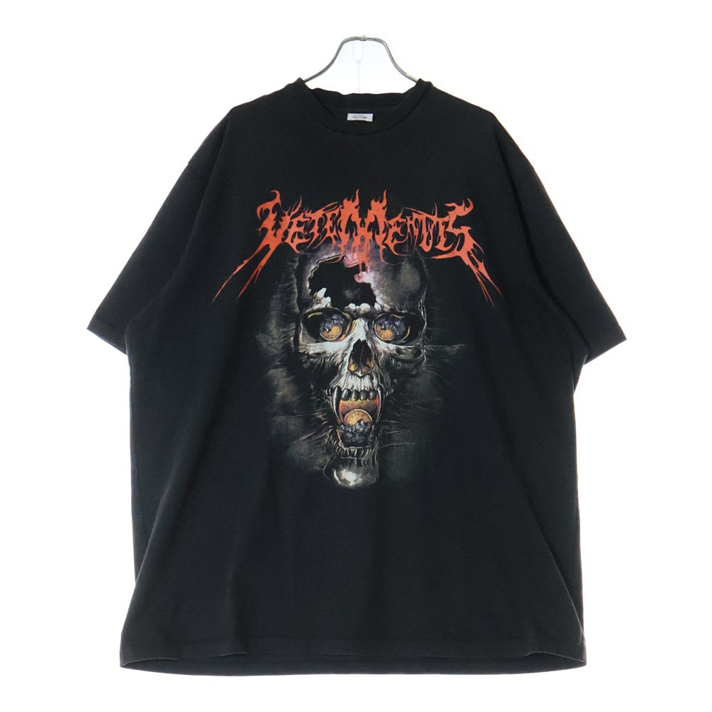 VETEMENTS(ヴェトモン) 17AW OVERSIZED HEAVY METAL PRINT TEE オーバーサイズヘビーメタルスカルプリント半袖Tシャツ ブラック MAH18TR34