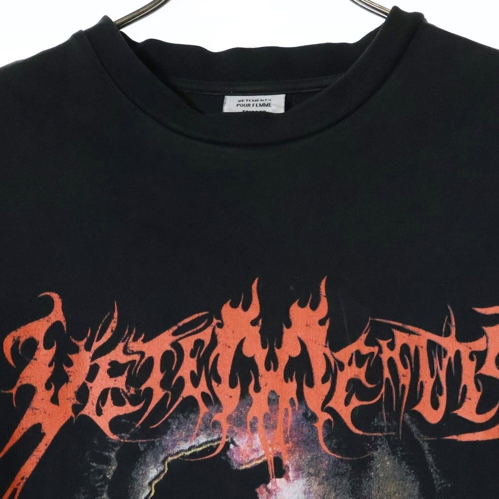 VETEMENTS(ヴェトモン) 17AW OVERSIZED HEAVY METAL PRINT TEE オーバーサイズヘビーメタルスカルプリント半袖Tシャツ ブラック MAH18TR34