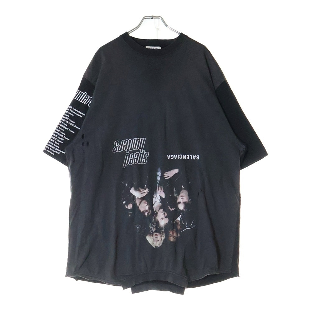 BALENCIAGA(バレンシアガ) 22SS Speed Hunter Upside Down Oversized Tee 698811 TMVC9 スピードハンターアップサイドダウンオーバーサイズ半袖Tシャツ ブラック