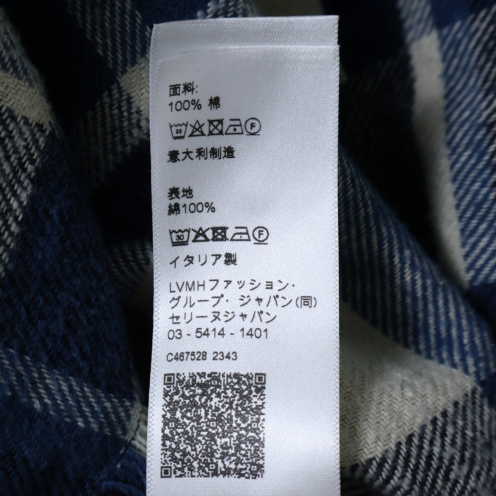 CELINE(セリーヌ) 24SS OVERSIZED SHIRT IN CHECKED COTTON オーバーサイズ チェック コットン 長袖シャツ ブルー 2C59A366X.01NQ