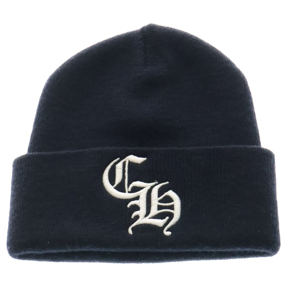 CHROME HEARTS(クロムハーツ) WATCH CAP ワッチキャップ CHロゴ刺繍ビーニー ニットキャップ 帽子 ネイビー