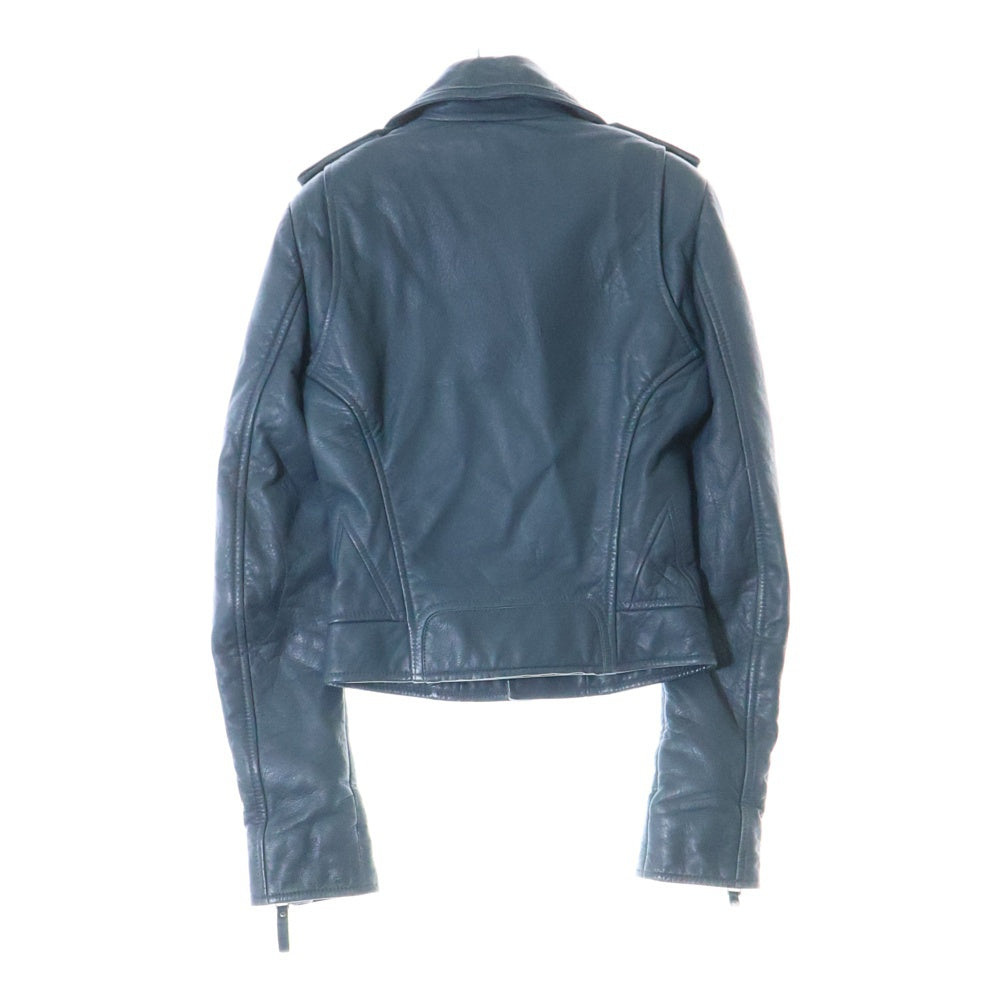 BALENCIAGA(バレンシアガ) Leather Biker backet レザー バイカー ジャケット ブルー 256302 TAH19