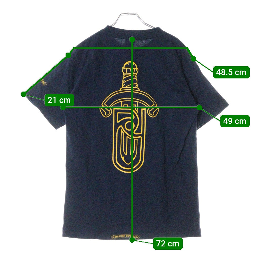 CHROME HEARTS(クロムハーツ) OLD × UNITED ARROWS MADE IN USA POCKET TEE ユナイデッドアローズ バックロゴプリント 半袖Tシャツ カットソー ネイビー 藍染め