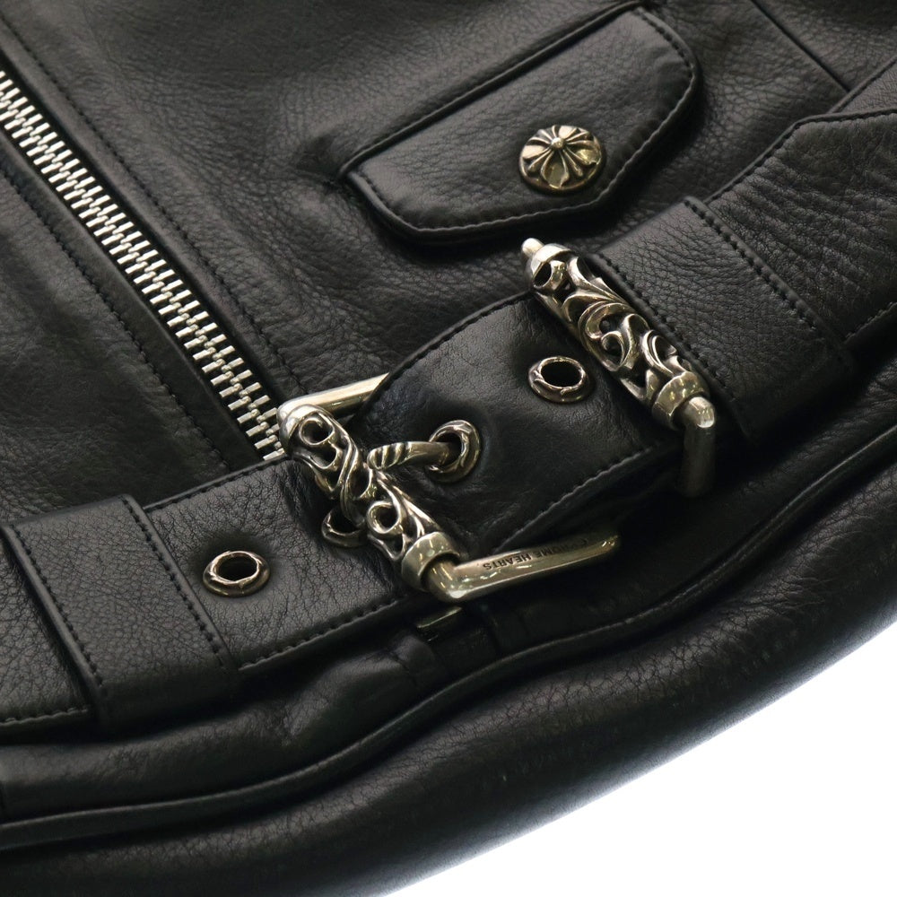 CHROME HEARTS(クロムハーツ) JJ DEAN LARGE JJディーン ラージ レザーライダースハンドバッグ ブラック