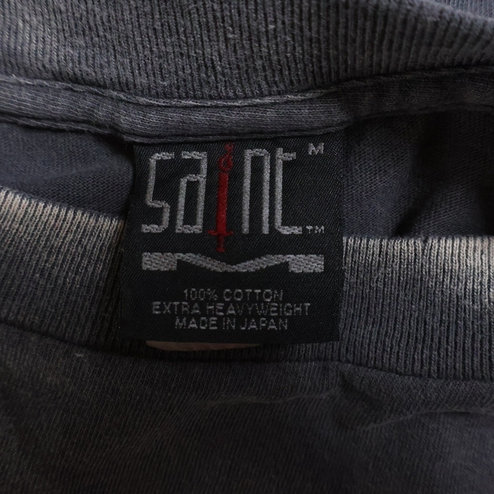 SAINT MICHAEL(セントマイケル) 25SS COMPLETE CONTRL KK SS TEE ヴィンテージ加工半袖Tシャツ クルーネックカットソー ブラック SM-HR8-0000-C25