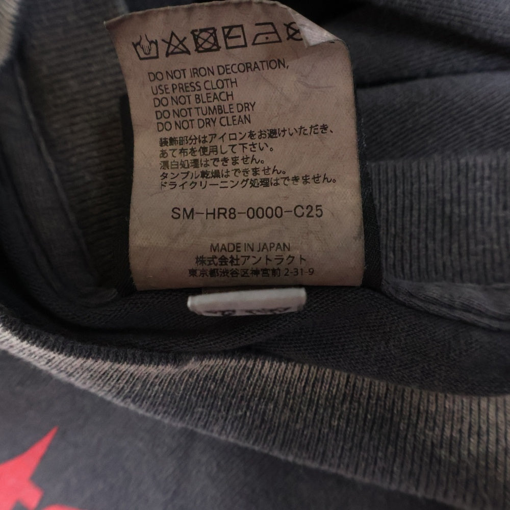 SAINT MICHAEL(セントマイケル) 25SS COMPLETE CONTRL KK SS TEE ヴィンテージ加工半袖Tシャツ クルーネックカットソー ブラック SM-HR8-0000-C25