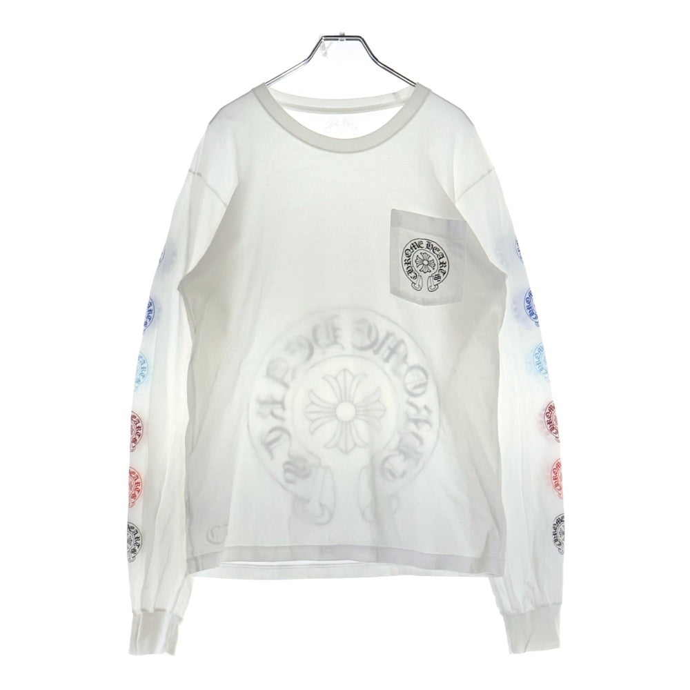 CHROME HEARTS(クロムハーツ) CH LS 1 マルチカラー ホースシュープリント 長袖Tシャツ カットソー Tシャツ ホワイト