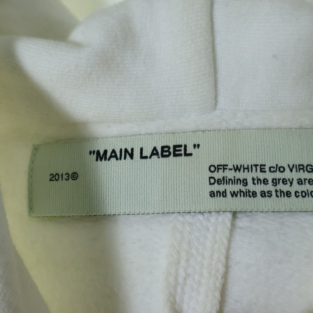 OFF-WHITE(オフホワイト) 19AW アロープリント ドローコード プルオーバー パーカーOMBB057F19E30010 ホワイト