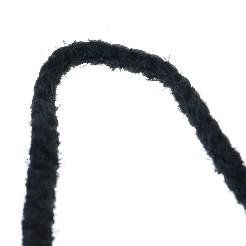 CHROME HEARTS(クロムハーツ) LEATHER BRAID LACESTPPRV1 レースストッパー スクロールチップ レザーブレードネックレス ブラック/シルバー