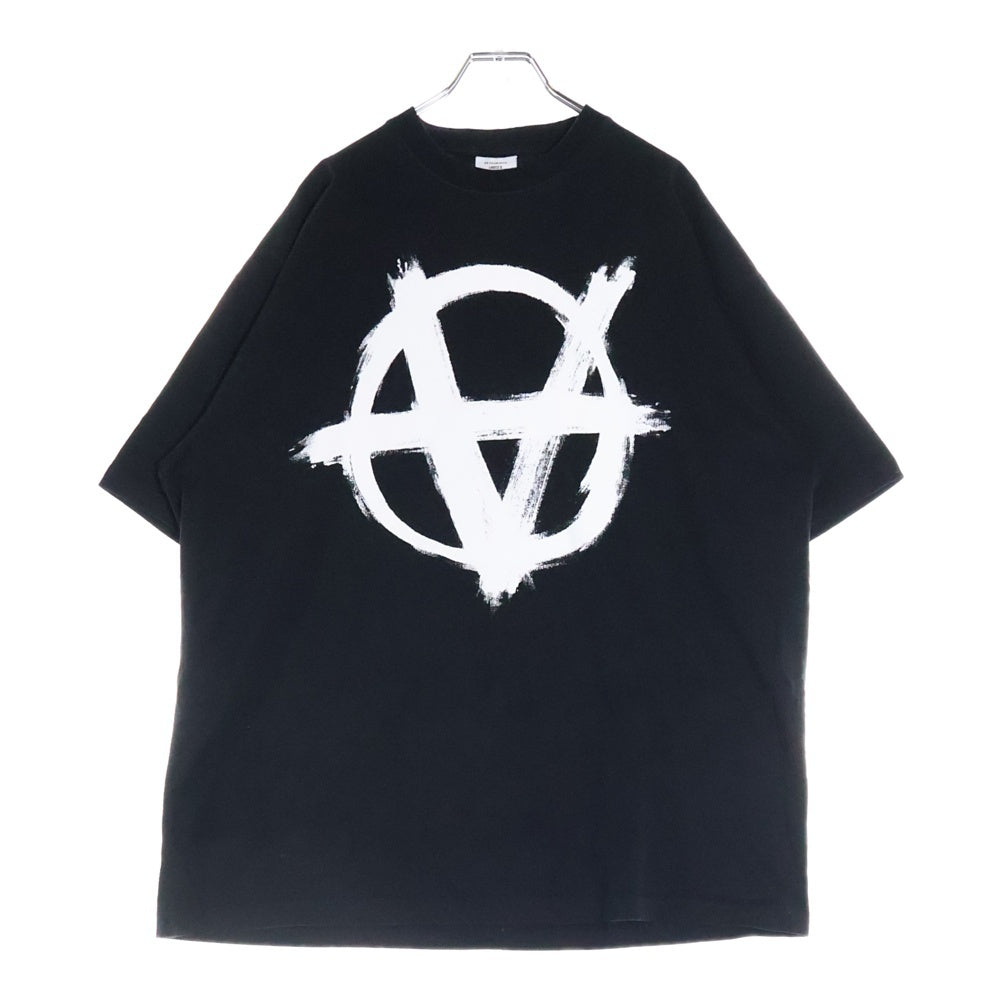VETEMENTS(ヴェトモン) 22AW Double Anarchy Logo Tee UE52TR290B ダブルアナーキーロゴ プリント 半袖Tシャツ カットソー ブラック