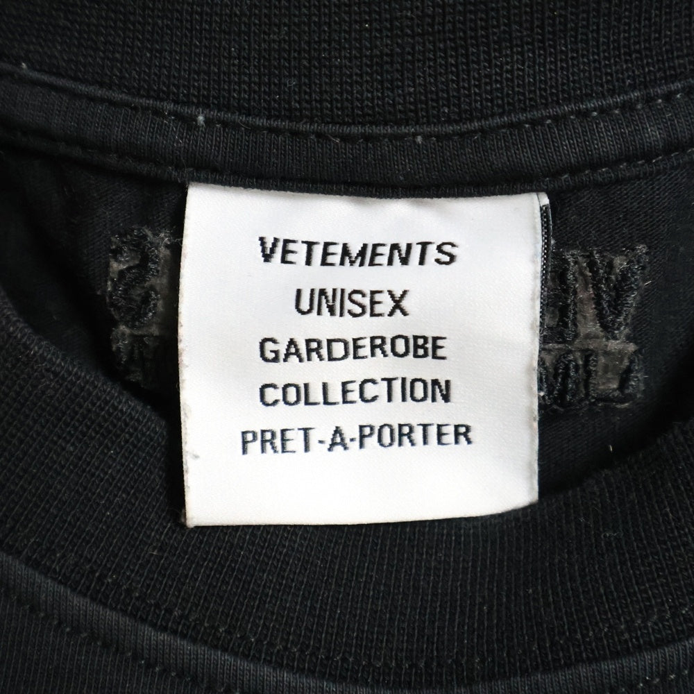 VETEMENTS(ヴェトモン) 22AW Double Anarchy Logo Tee UE52TR290B ダブルアナーキーロゴ プリント 半袖Tシャツ カットソー ブラック
