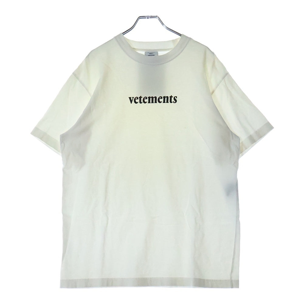VETEMENTS(ヴェトモン) 20SS フロントロゴプリント バックバーコードパッチ 半袖Tシャツカットソー SS20TR304-M