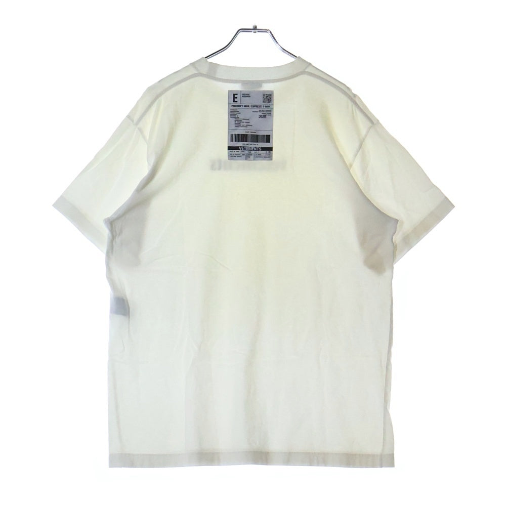 VETEMENTS(ヴェトモン) 20SS フロントロゴプリント バックバーコードパッチ 半袖Tシャツカットソー SS20TR304-M