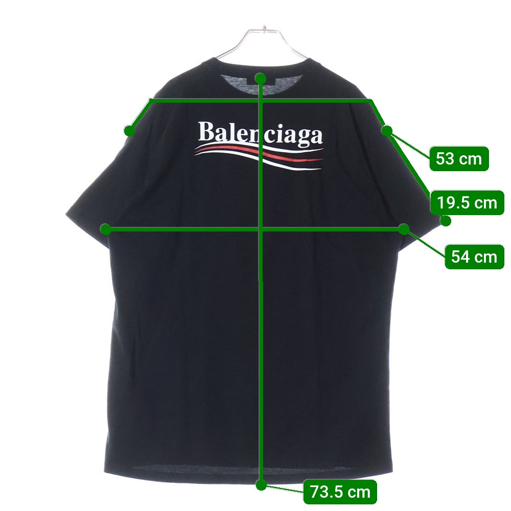 BALENCIAGA(バレンシアガ) 17AW CAMPAIGN LOGO TEE キャンペーンロゴプリント半袖Tシャツ カットソー ブラック 556150 TAV44
