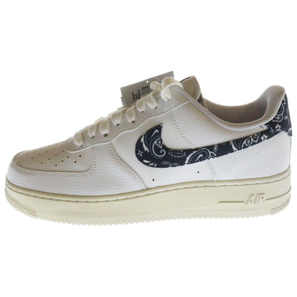 NIKE(ナイキ) WMNS AIR FORCE 1 LOW 07 ESSENTIAL BLACK PAISLEY ウィメンズ エアフォース1 ローカットスニーカー レディース ホワイト/ブラック US10.5/27.5cm DH4406-101