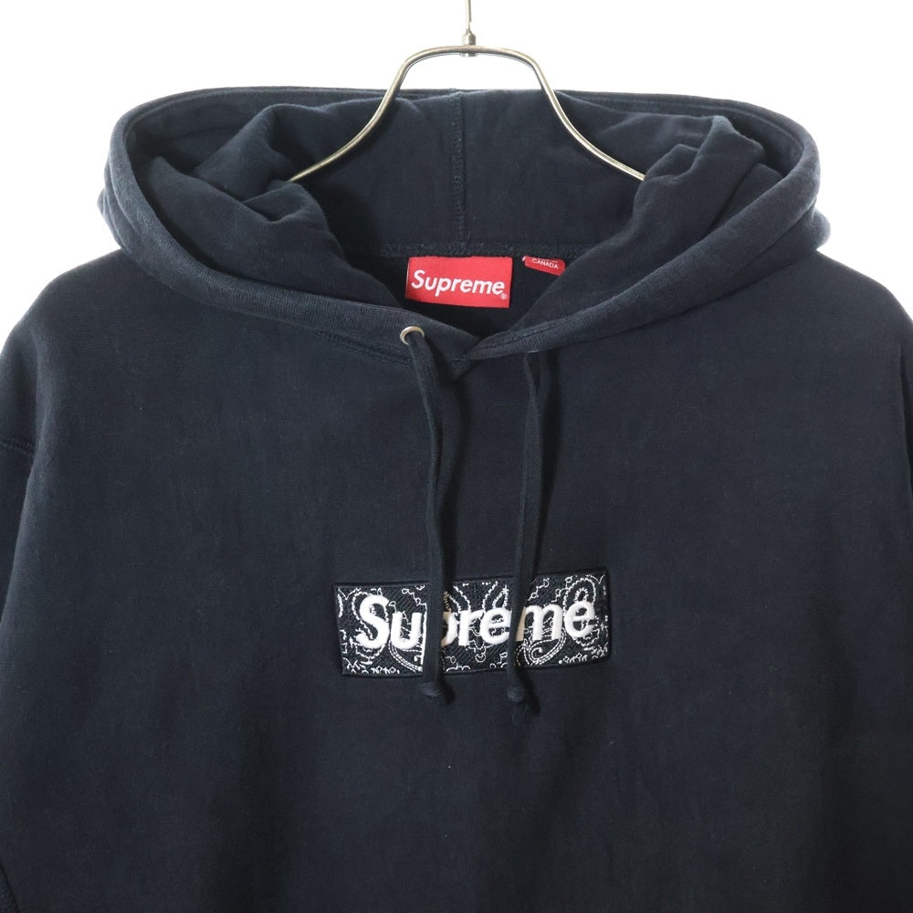 SUPREME(シュプリーム) 19AW Bandana Box Logo Hooded Sweatshirt バンダナボックスロゴ スウェットプルオーバーパーカー フーディー ブラック