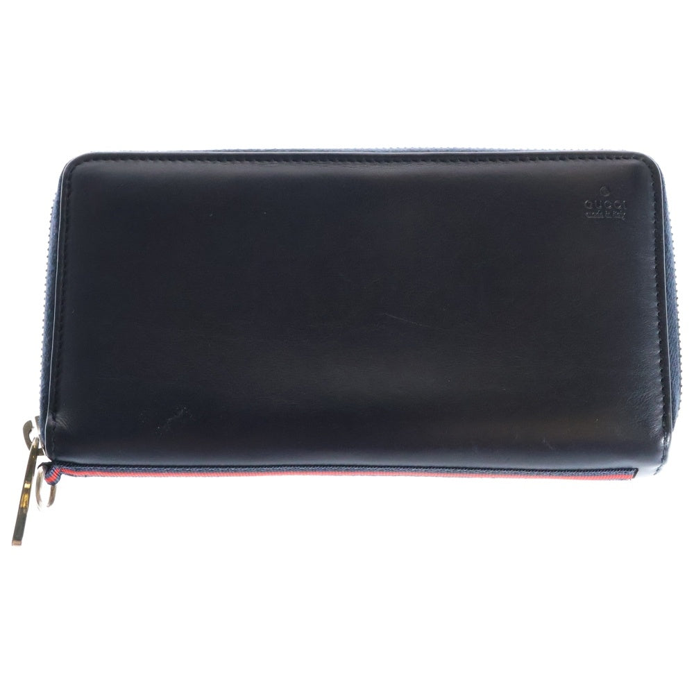 GUCCI(グッチ) ラウンドジップ レザーウォレット ネイビー 344096-2149