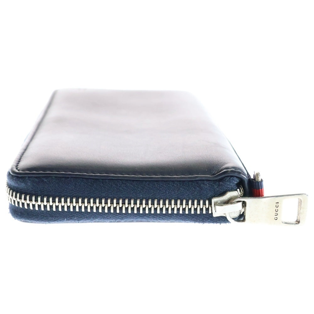 GUCCI(グッチ) ラウンドジップ レザーウォレット ネイビー 344096-2149