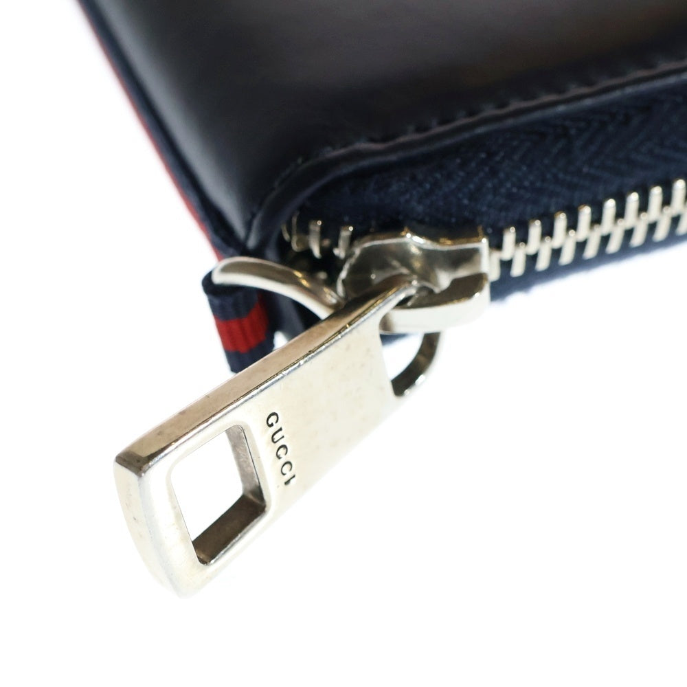 GUCCI(グッチ) ラウンドジップ レザーウォレット ネイビー 344096-2149