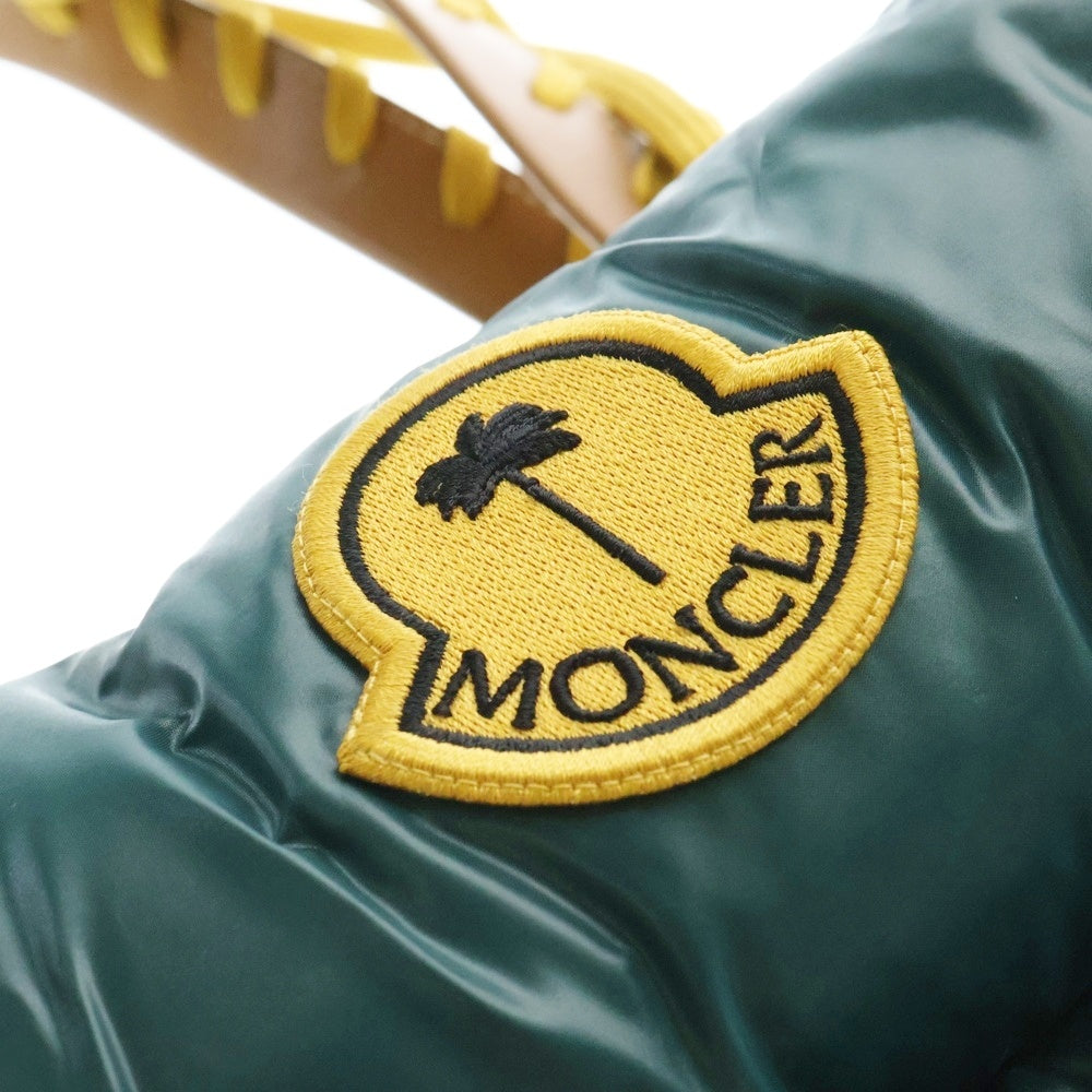 MONCLER(モンクレール) ×PALM ANGELS ダウントートバッグ キルティング ナイロンバッグ グリーン/イエロー H209L5D00002 M2385
