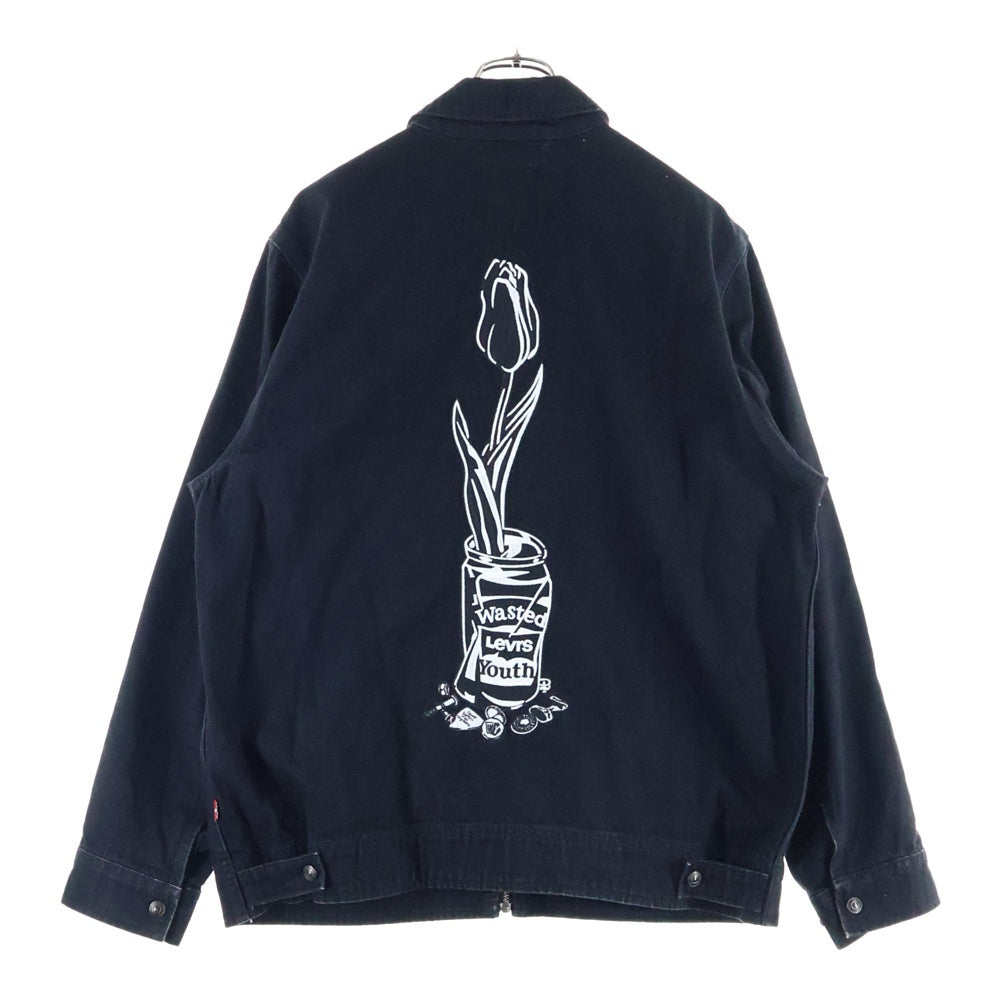 Levi's(リーバイス) ×Wasted Youth フロントロゴ刺繍 ジップアップ デニムジャケット PC9-A2247-0000 ブラック
