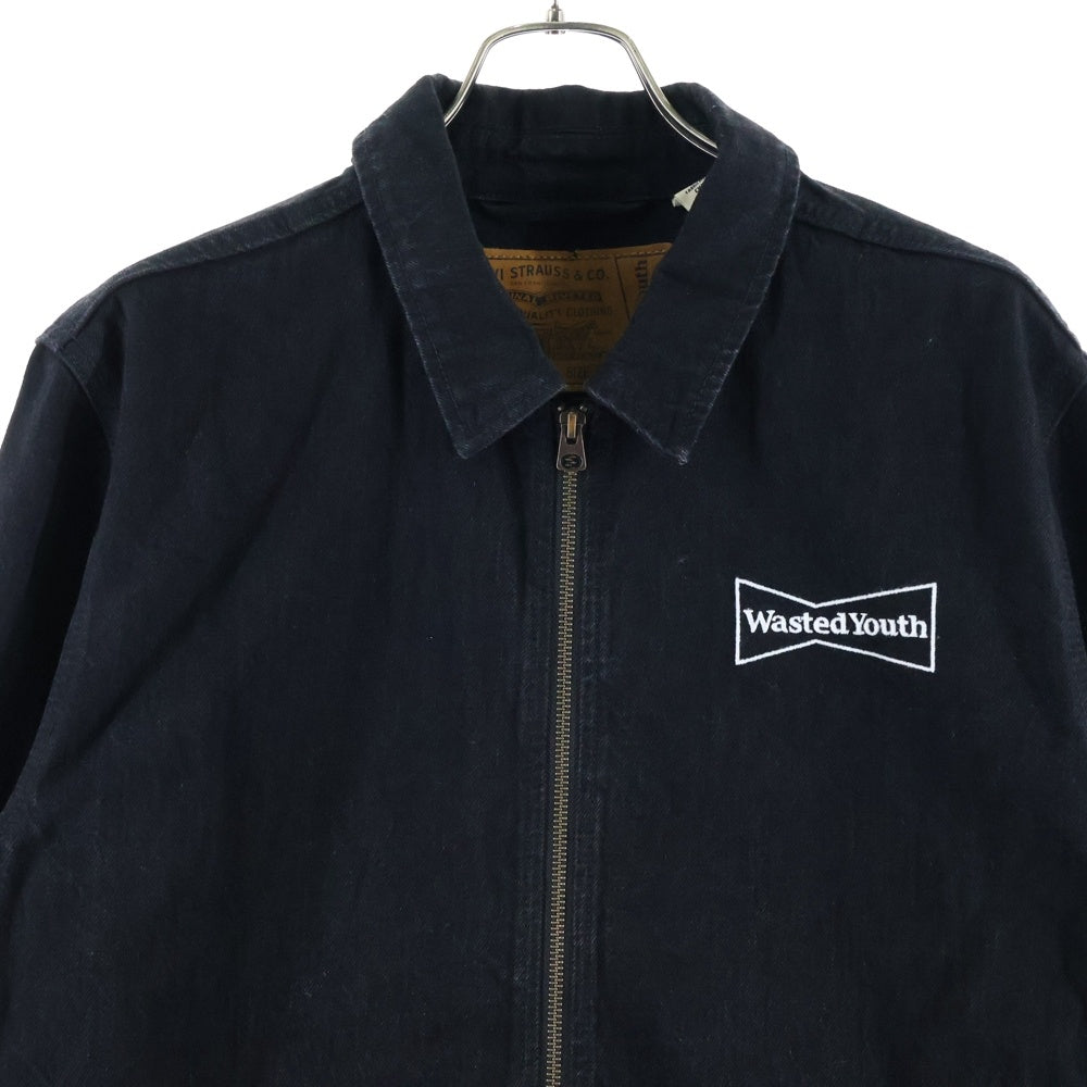 Levi's(リーバイス) ×Wasted Youth フロントロゴ刺繍 ジップアップ デニムジャケット PC9-A2247-0000 ブラック