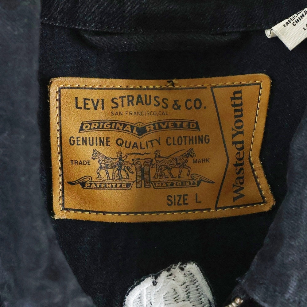 Levi's(リーバイス) ×Wasted Youth フロントロゴ刺繍 ジップアップ デニムジャケット PC9-A2247-0000 ブラック