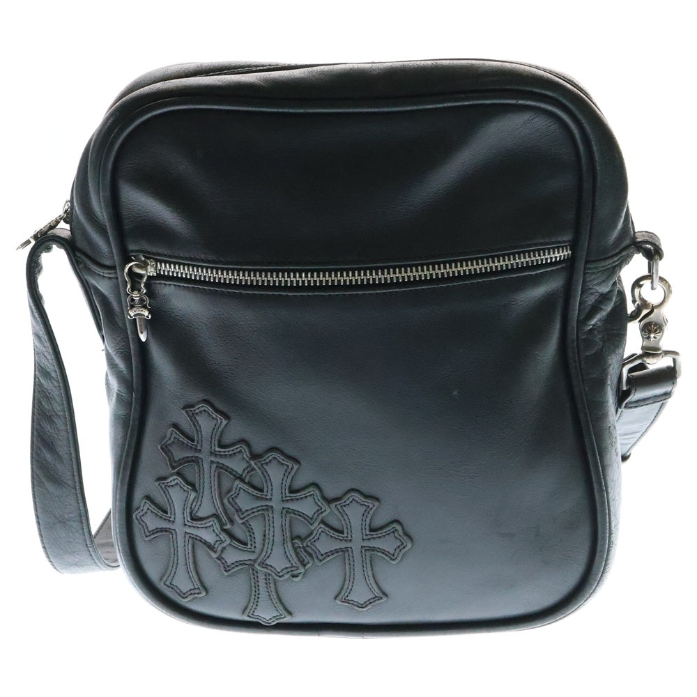 CHROME HEARTS(クロムハーツ) TAKA BAG CEM タカバッグ セメタリークロスパッチ タカ レザー ショルダーバッグ ガンスリンガー ブラック