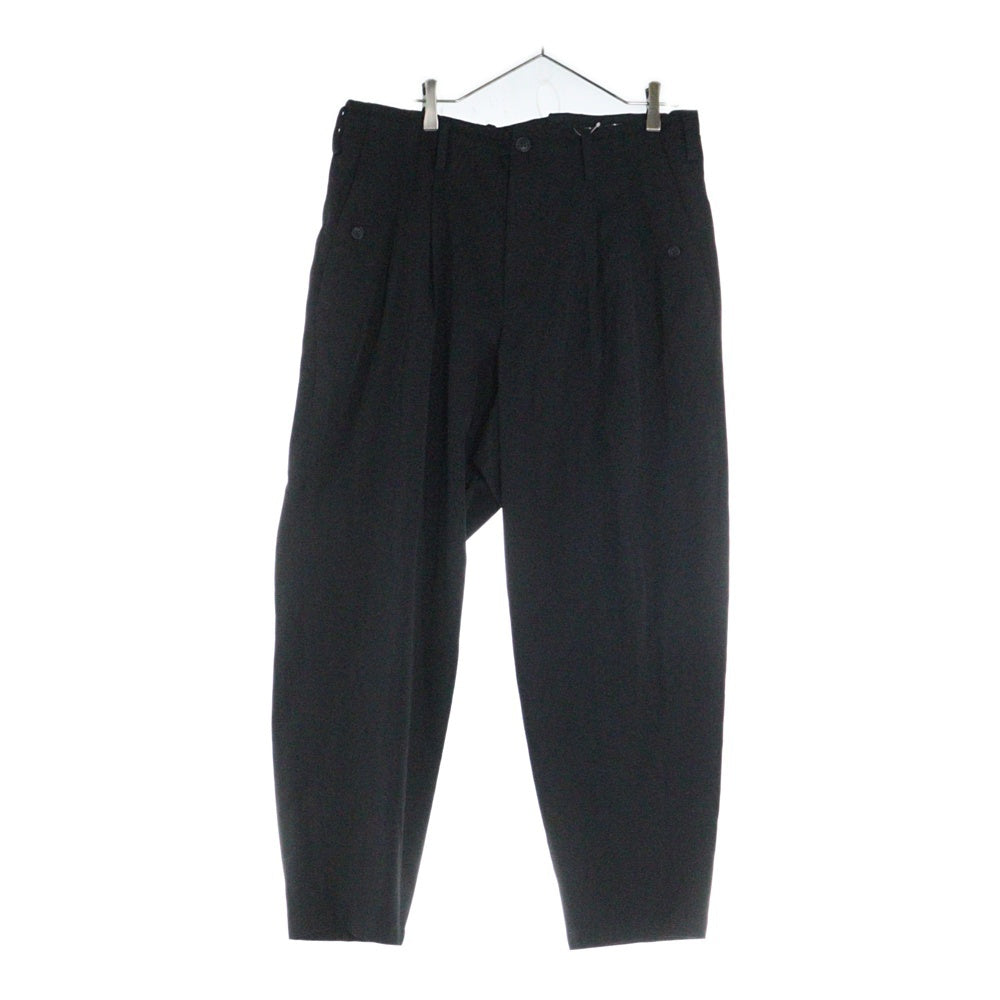 Y's for men(ワイズフォーメン) WOOL GABARDINE POCKET DETAIL PANTS ウールギャバジンパンツ スラックス ブラック MP-P03-100-2
