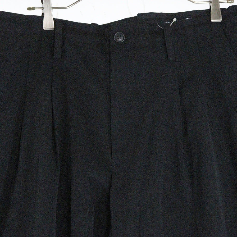 Y's for men(ワイズフォーメン) WOOL GABARDINE POCKET DETAIL PANTS ウールギャバジンパンツ スラックス ブラック MP-P03-100-2