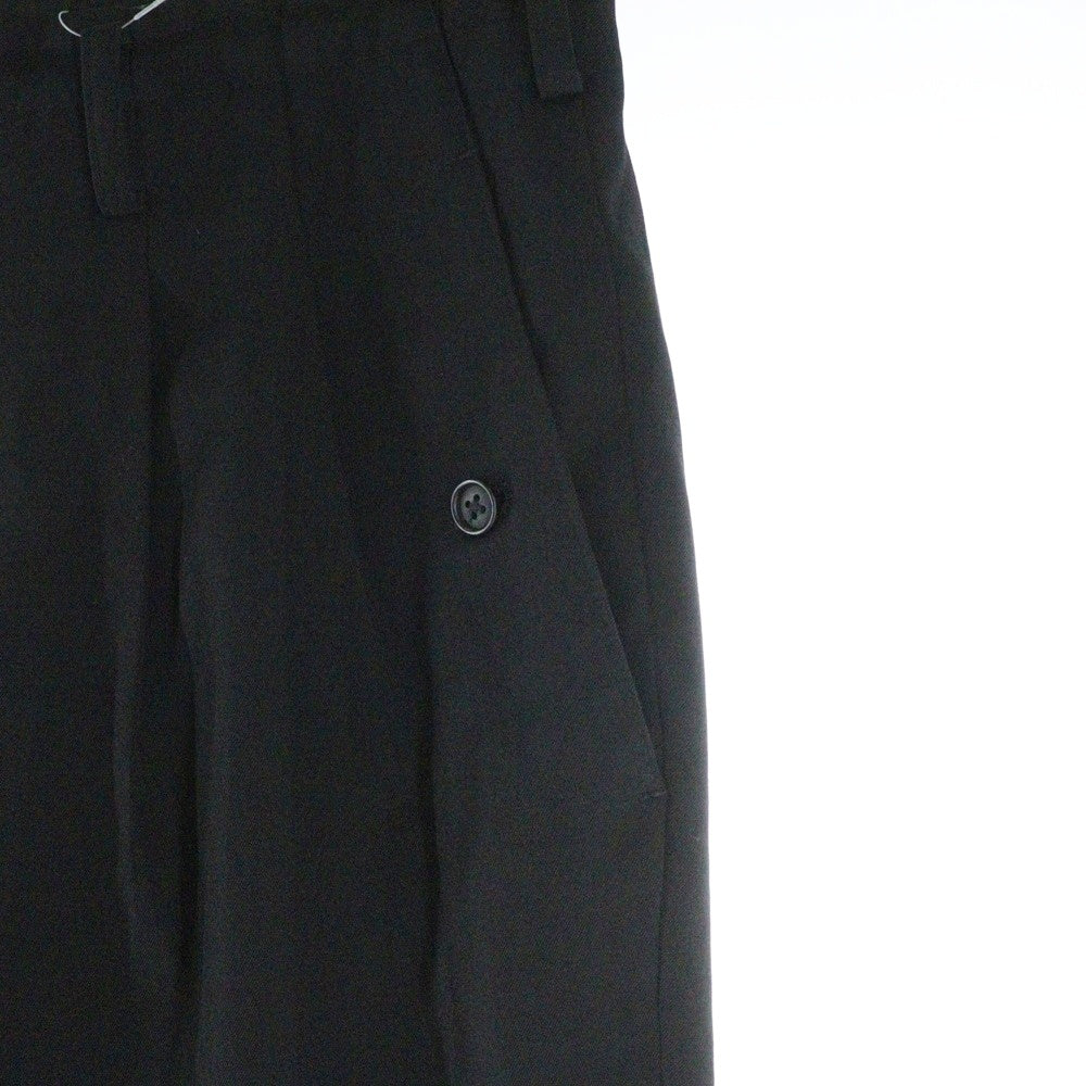 Y's for men(ワイズフォーメン) WOOL GABARDINE POCKET DETAIL PANTS ウールギャバジンパンツ スラックス ブラック MP-P03-100-2