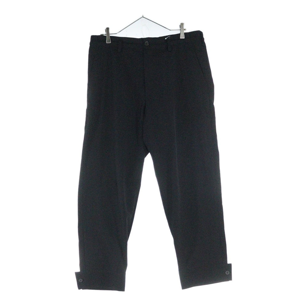 Yohji Yamamoto POUR HOMME(ヨウジヤマモト プールオム) 25SS WOOL GABARDINE BELTED HEM PANTS ウールギャバジンパンツ ブラック