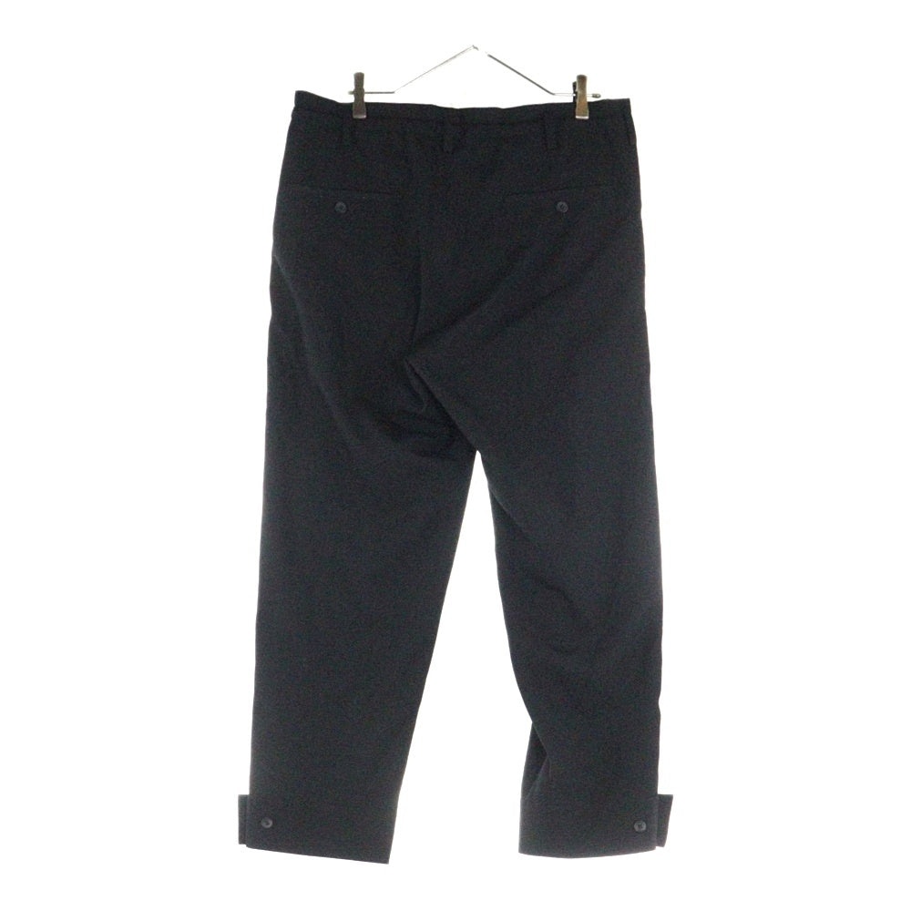 Yohji Yamamoto POUR HOMME(ヨウジヤマモト プールオム) 25SS WOOL GABARDINE BELTED HEM PANTS ウールギャバジンパンツ ブラック
