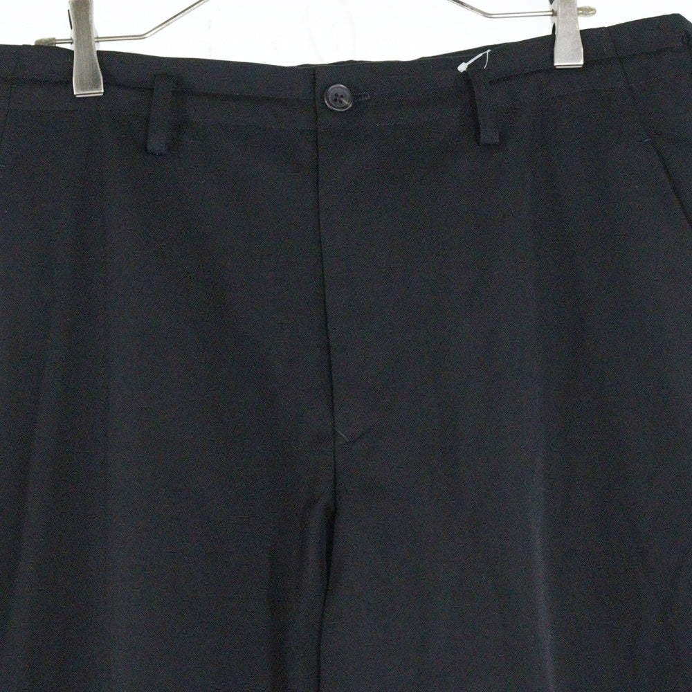 Yohji Yamamoto POUR HOMME(ヨウジヤマモト プールオム) 25SS WOOL GABARDINE BELTED HEM PANTS ウールギャバジンパンツ ブラック