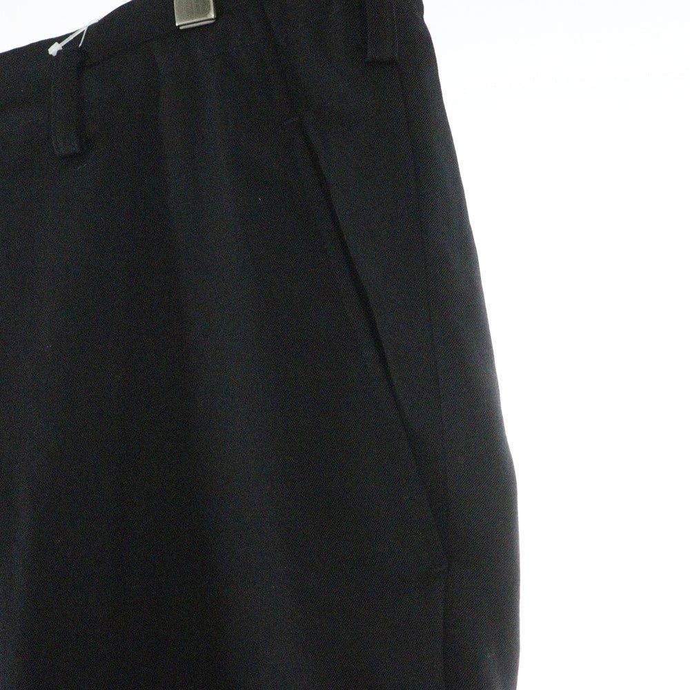 Yohji Yamamoto POUR HOMME(ヨウジヤマモト プールオム) 25SS WOOL GABARDINE BELTED HEM PANTS ウールギャバジンパンツ ブラック