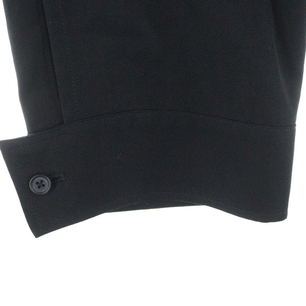 Yohji Yamamoto POUR HOMME(ヨウジヤマモト プールオム) 25SS WOOL GABARDINE BELTED HEM PANTS ウールギャバジンパンツ ブラック