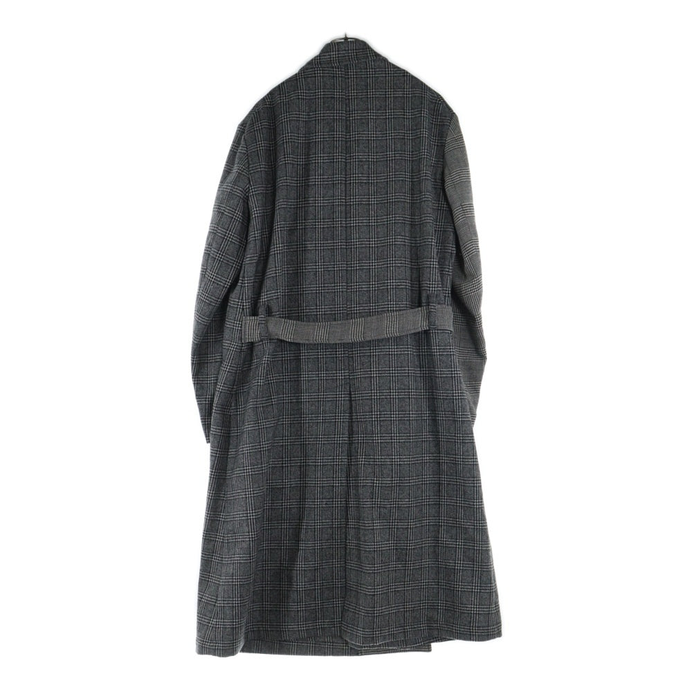 s'yte(サイト) WRAP BELT COAT グレンチェック ロングコート グレー/ホワイト UV-C41-826-1