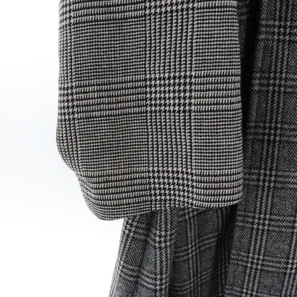 s'yte(サイト) WRAP BELT COAT グレンチェック ロングコート グレー/ホワイト UV-C41-826-1