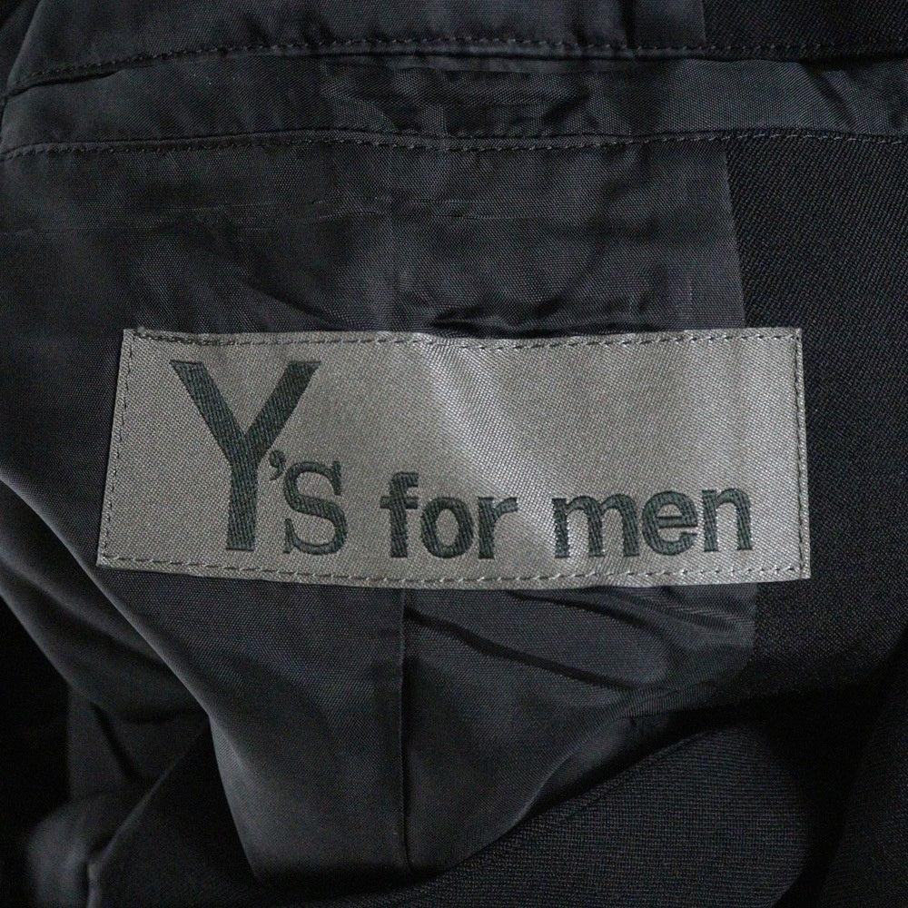 Y's for men(ワイズフォーメン) WOOL GABARDINE TURN BACK COLLAR JACKET ウールギャバジン バックカラージャケット ブラック MP-J03-100-2