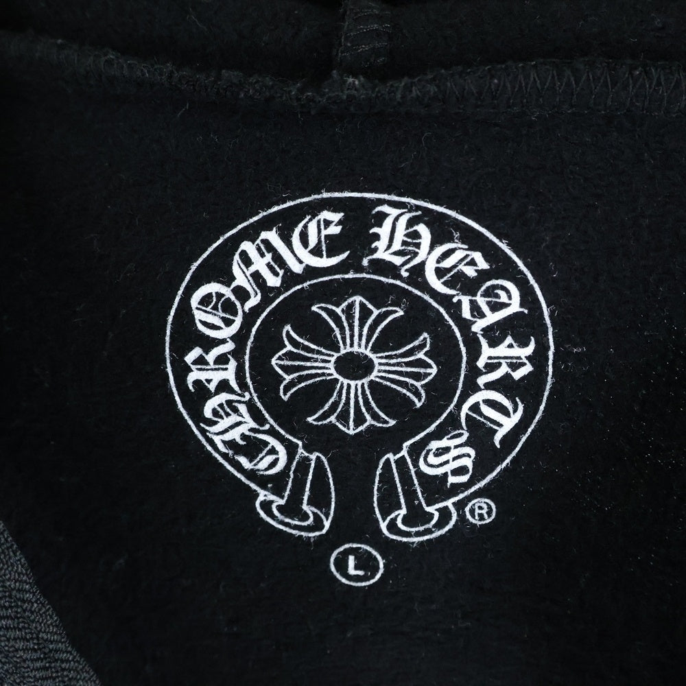 CHROME HEARTS(クロムハーツ) The Rolling Stones Lip And Tongue Hoodie ×ローリングストーンズ リップアンドタン ホースシュープリント ジップアップパーカー ブラック