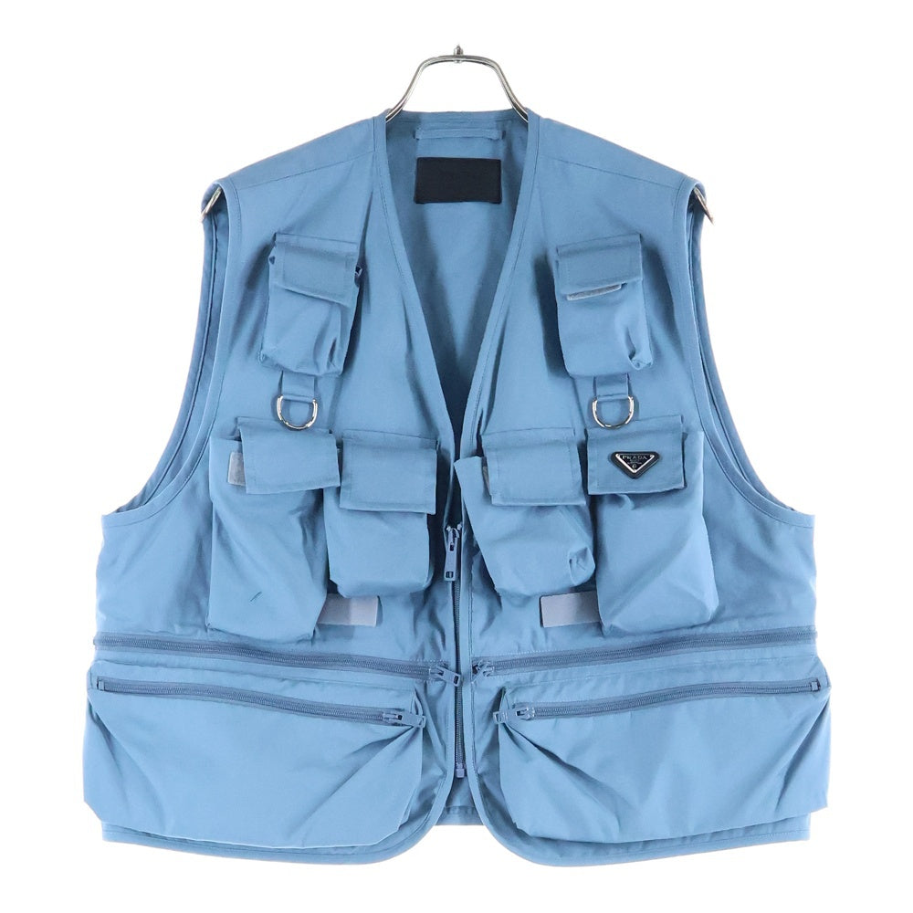 PRADA(プラダ) 24SS ユーティリティー ベスト トライアングルロゴ ベスト ブルー SGC499 SWM0 12NS