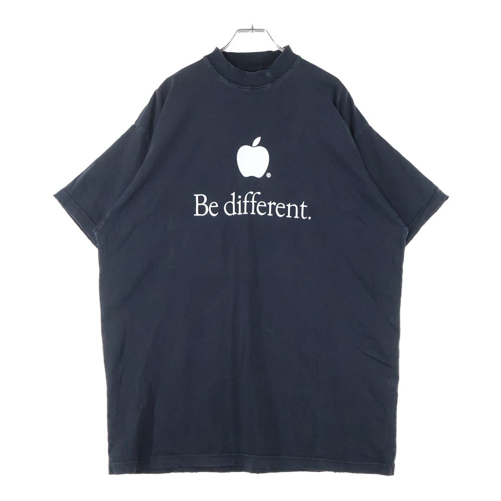 BALENCIAGA(バレンシアガ) 22AW Be different フロント刺繍 クルーネック 半袖Tシャツ カットソー ブラック 712398 TNVB3