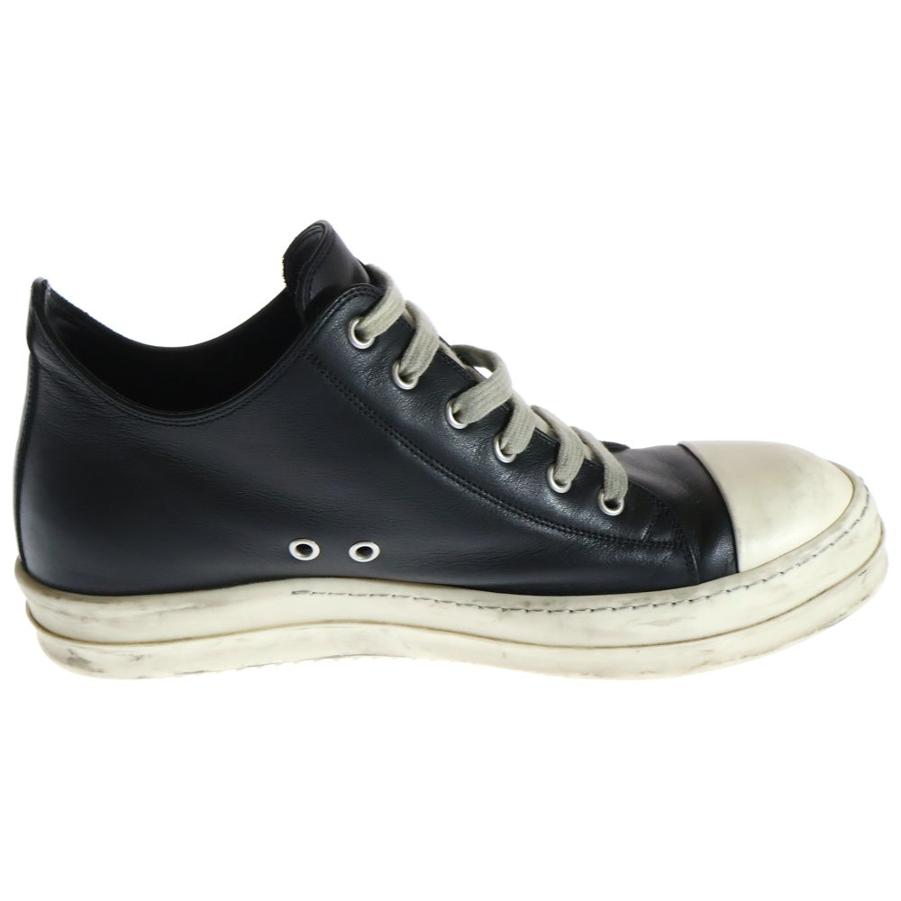 Rick Owens(リックオウエンス) 23SS LOW SNEAKS ラモーンズ レザーローカットスニーカー ブラック RU01C4891