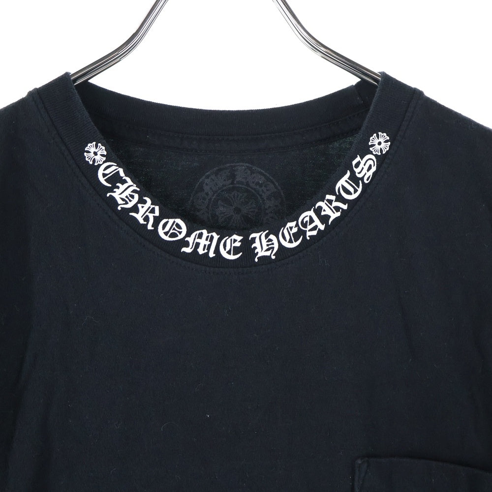 CHROME HEARTS(クロムハーツ) CH T-SHIRT ネックロゴ クルーネック半袖Tシャツカットソー ブラック