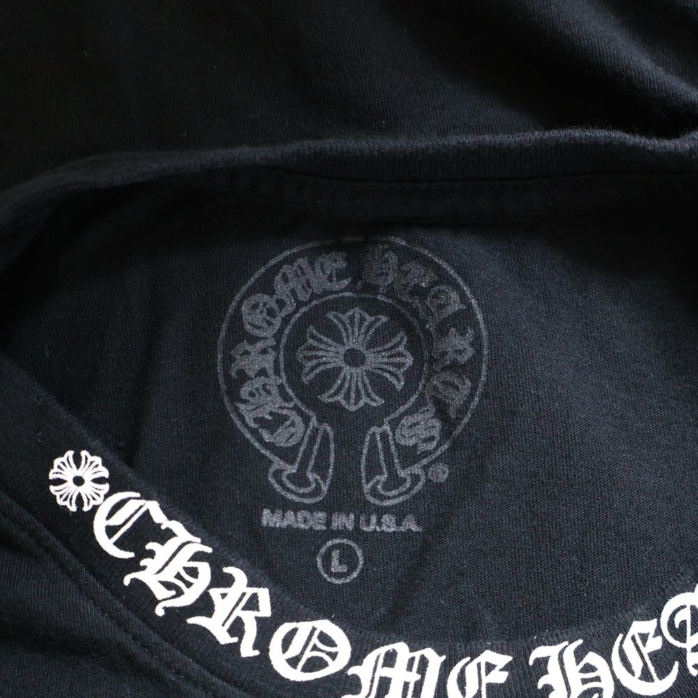 CHROME HEARTS(クロムハーツ) CH T-SHIRT ネックロゴ クルーネック半袖Tシャツカットソー ブラック