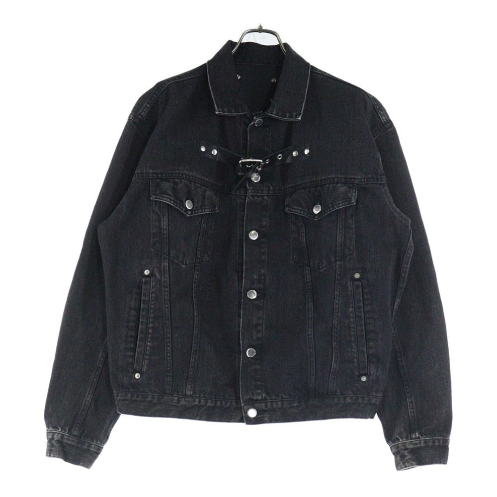 JOHN LAWRENCE SULLIVAN(ジョンローレンスサリバン) FRONT SIDE BELTED DENIM JACKET フロントサイド ベルテッドデニム ブラック 1B013-0320-34