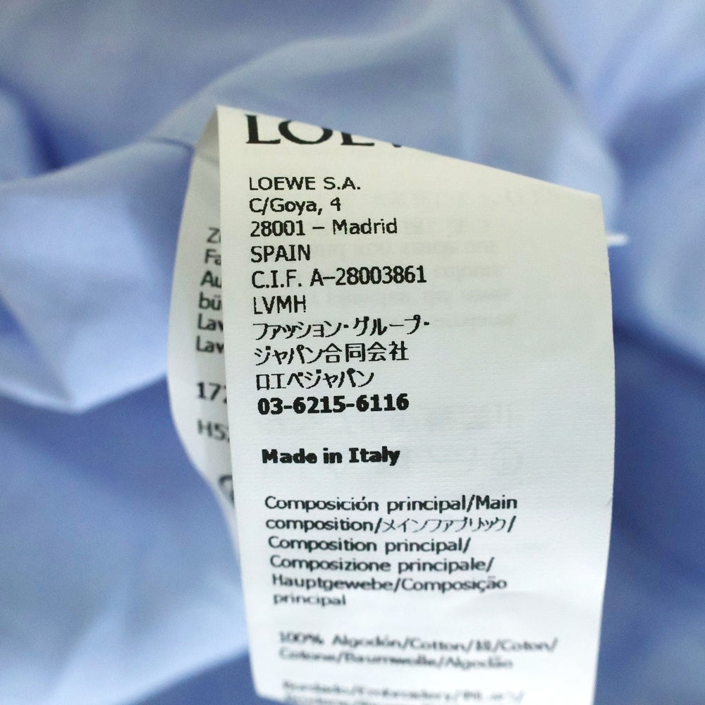 LOEWE(ロエベ) 25SS ポケットロゴ刺繍 長袖シャツ ブルー H526Y05WDX