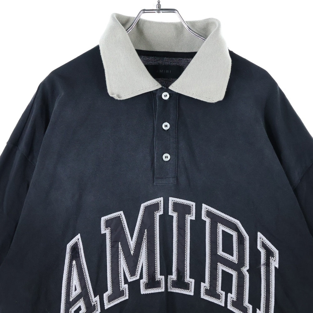 AMIRI(アミリ) フロントロゴ 半袖 ポロシャツ ブラック