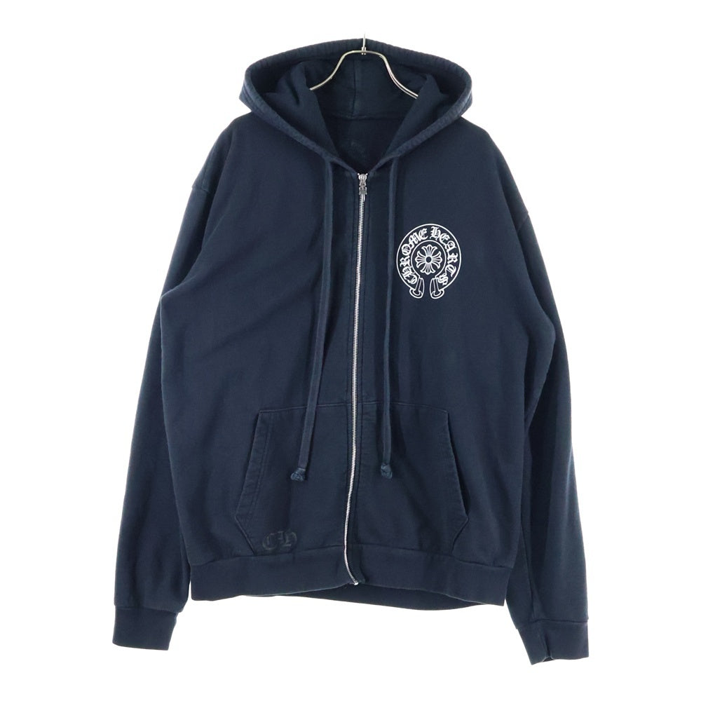 CHROME HEARTS(クロムハーツ) SWTSHRT HD ZIP 東京限定 ホースシュー バックプリント ジップアップパーカー ブラック