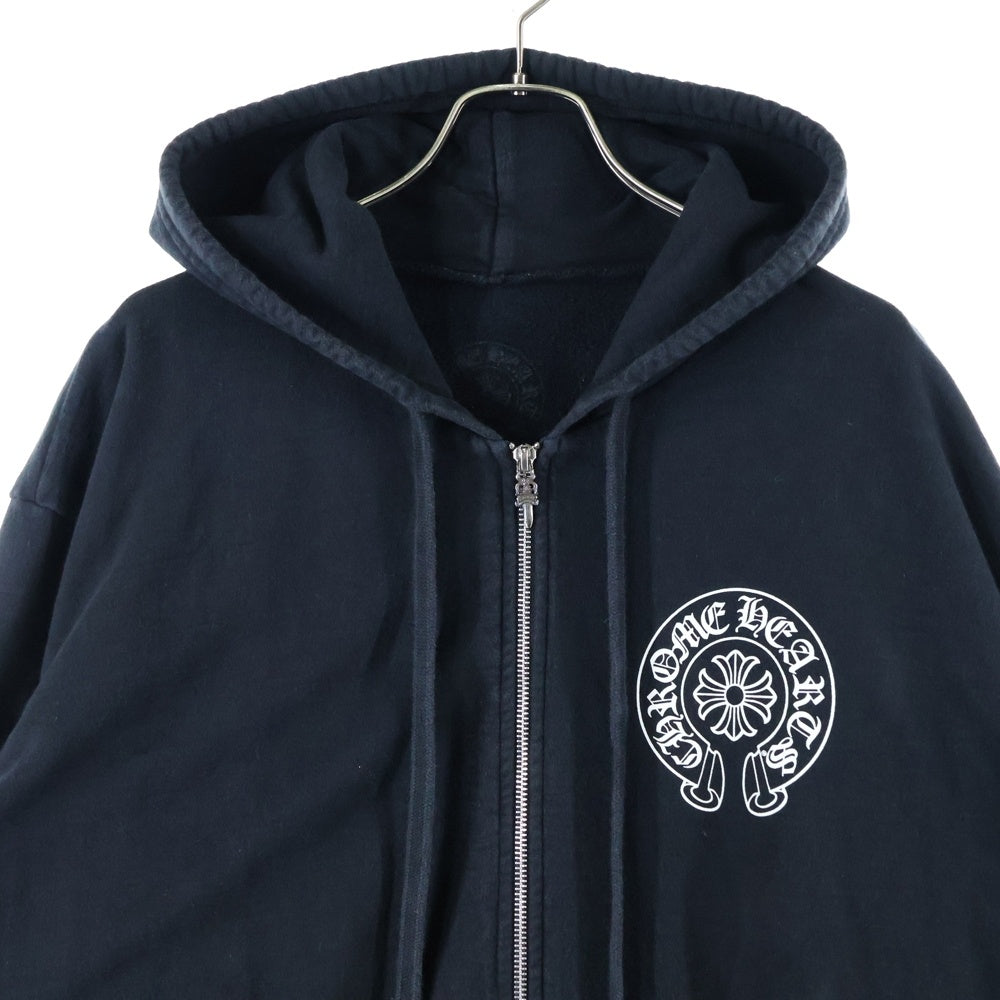 CHROME HEARTS(クロムハーツ) SWTSHRT HD ZIP 東京限定 ホースシュー バックプリント ジップアップパーカー ブラック